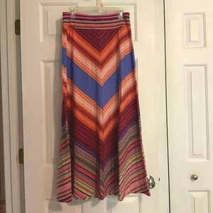 Rainbow striped maxi skirt